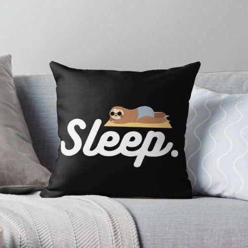 Sleeping Sloth Sleep Token Throw Pillow RB1910